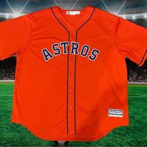 Houston Astros Blank Majestic Orange Mens Jersey Size 2XL Preowned